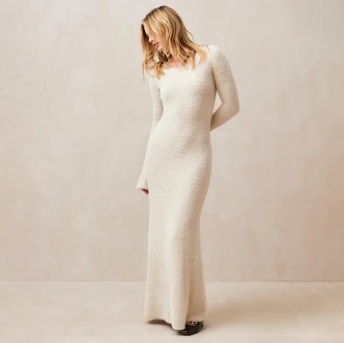 ALOHAS Dresses Women Snow 8211 Ecru Knitted Dress