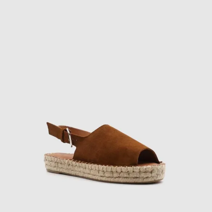 ALOHAS Espadrilles Women Back Strap 8211 Brown Suede Espadrilles