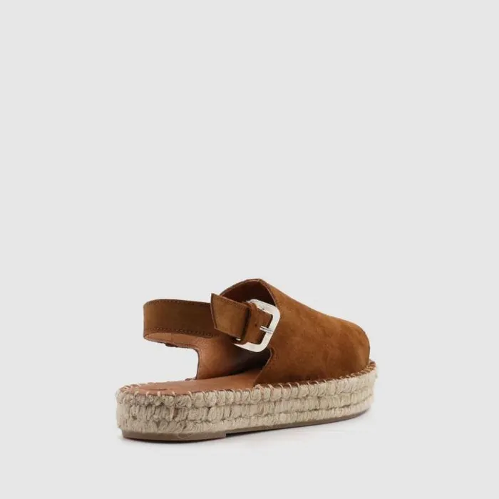 ALOHAS Espadrilles Women Back Strap 8211 Brown Suede Espadrilles