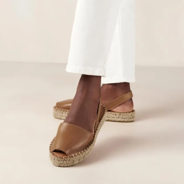 ALOHAS Espadrilles Women Ibizas 8211 Brown Leather Espadrilles