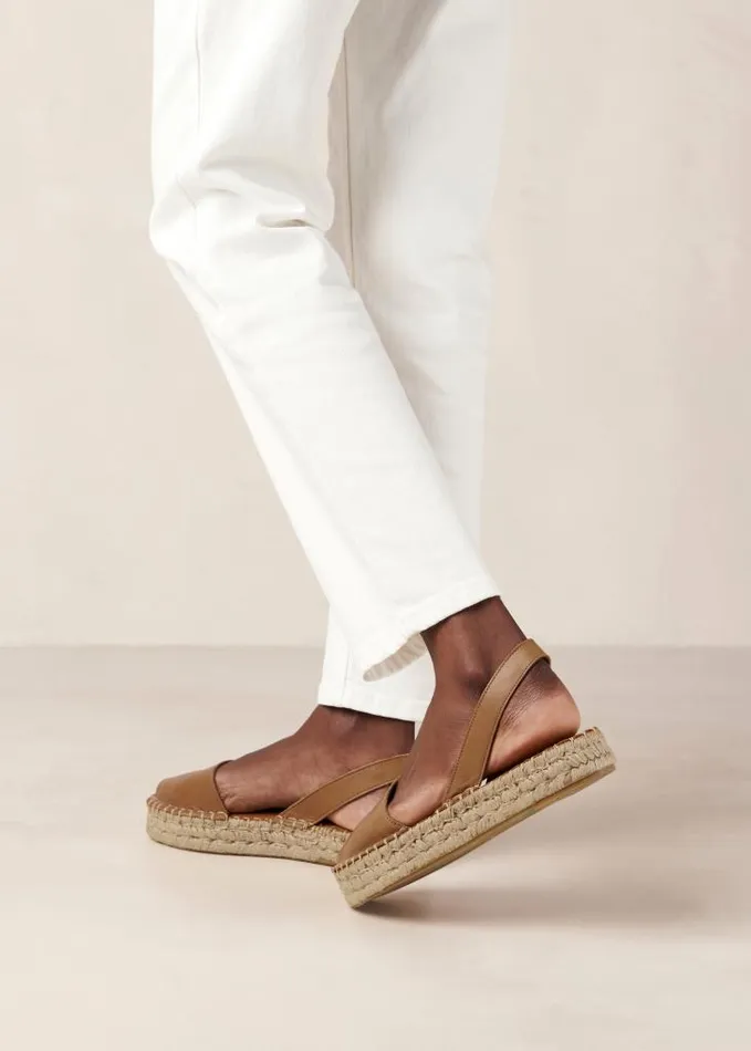 ALOHAS Espadrilles Women Ibizas 8211 Brown Leather Espadrilles