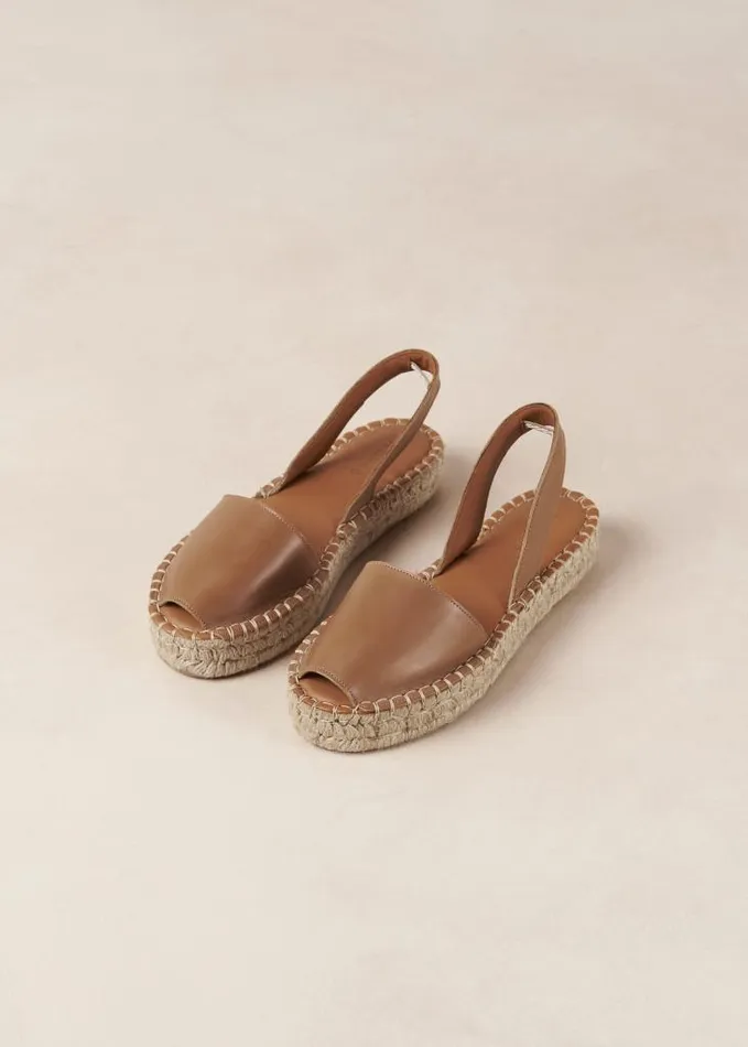 ALOHAS Espadrilles Women Ibizas 8211 Brown Leather Espadrilles