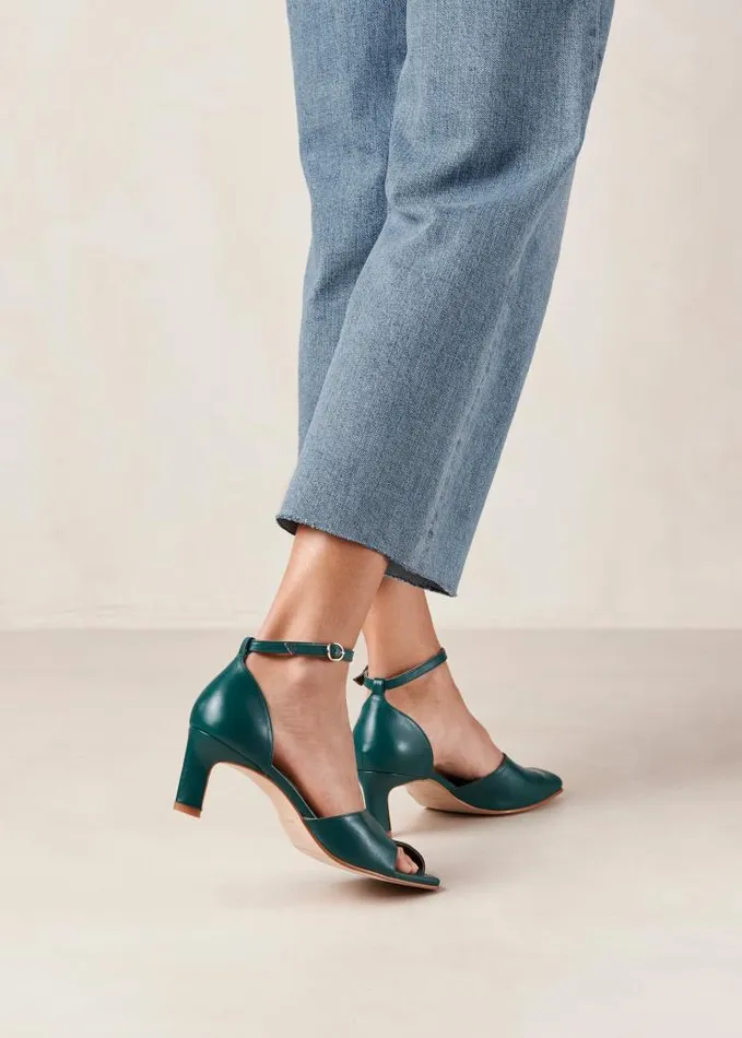 ALOHAS Heels Women Cliff 8211 Green Leather Pumps