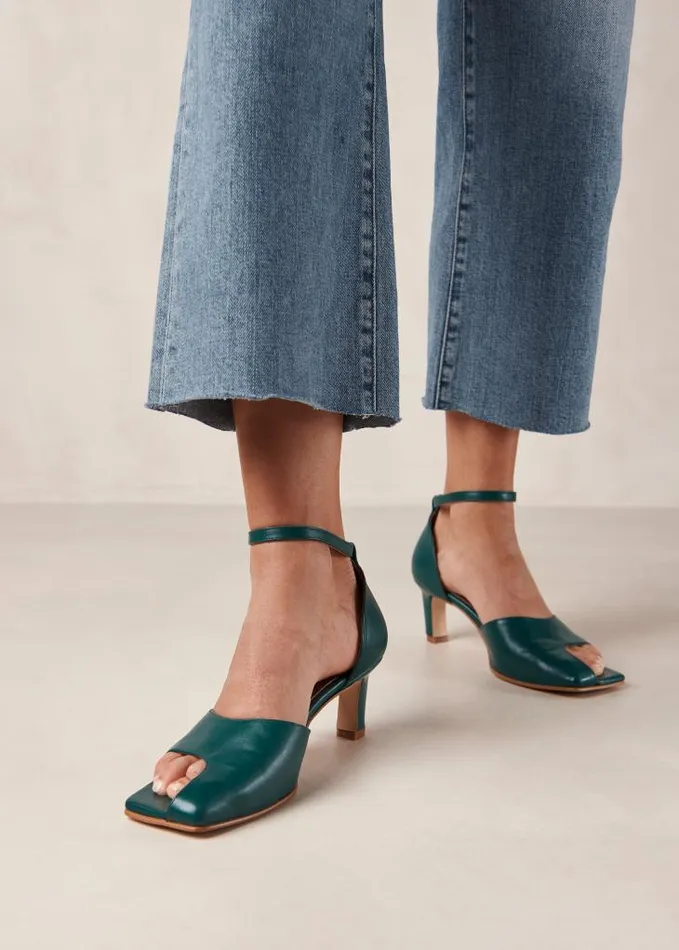 ALOHAS Heels Women Cliff 8211 Green Leather Pumps