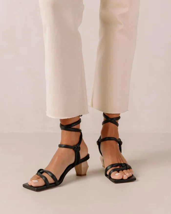 ALOHAS Heels Women Creative 8211 Black Leather Sandals