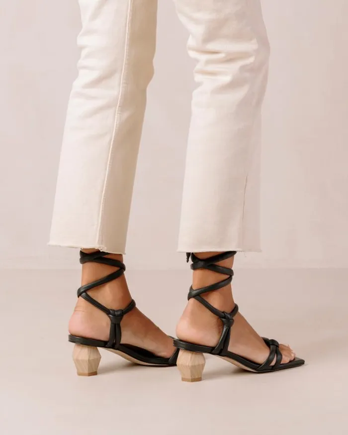 ALOHAS Heels Women Creative 8211 Black Leather Sandals