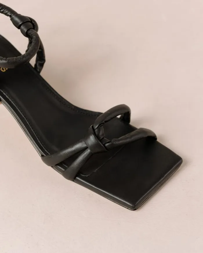 ALOHAS Heels Women Creative 8211 Black Leather Sandals
