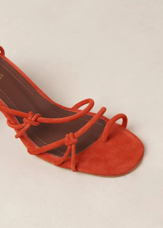 ALOHAS Heels Women Goldie 8211 Orange Suede Sandals