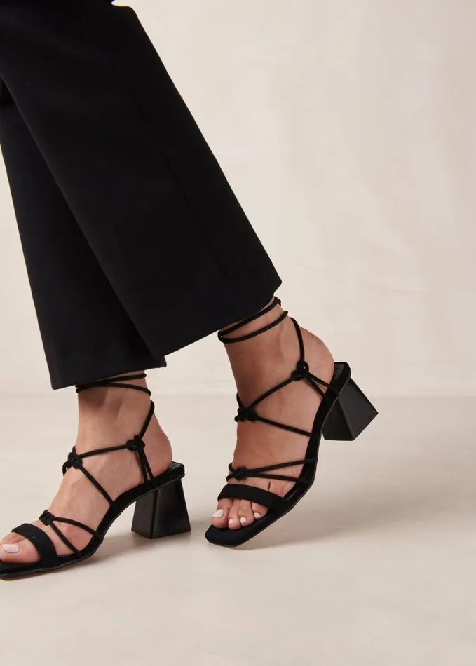 ALOHAS Heels Women Icicle 8211 Black Suede Sandals