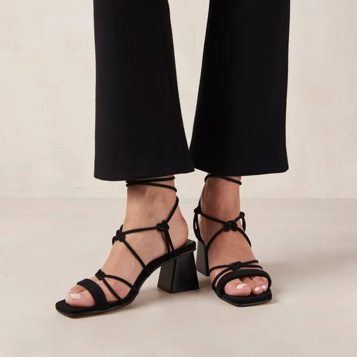 ALOHAS Heels Women Icicle 8211 Black Suede Sandals