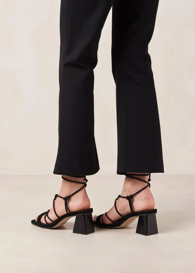 ALOHAS Heels Women Icicle 8211 Black Suede Sandals