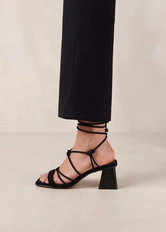 ALOHAS Heels Women Icicle 8211 Black Suede Sandals