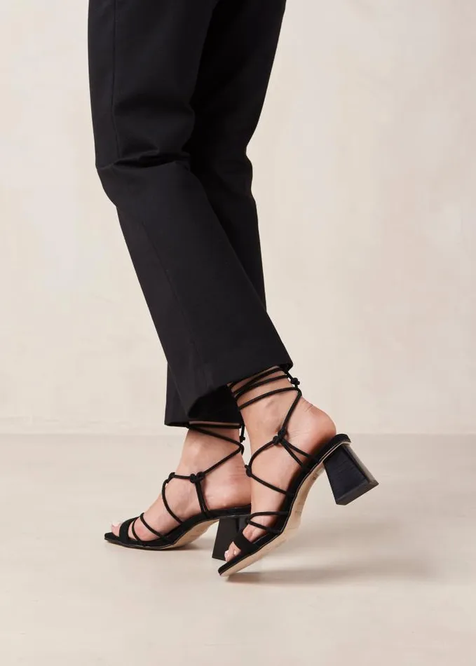ALOHAS Heels Women Icicle 8211 Black Suede Sandals