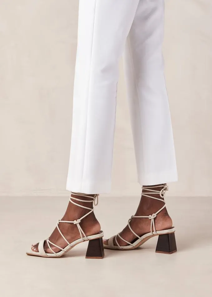 ALOHAS Heels Women Icicle 8211 Cream Suede Sandals
