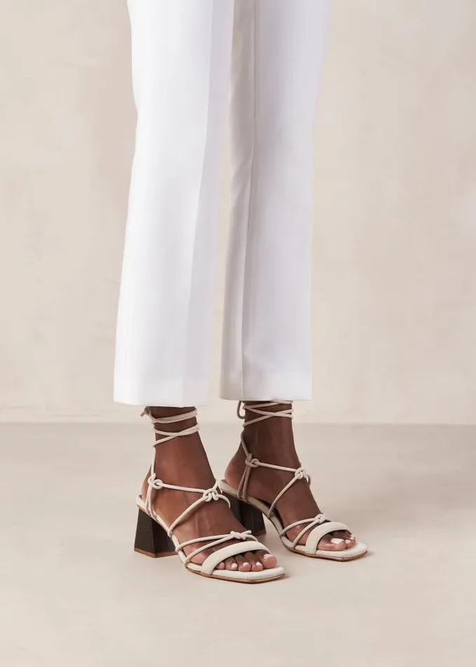 ALOHAS Heels Women Icicle 8211 Cream Suede Sandals