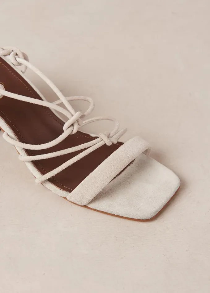 ALOHAS Heels Women Icicle 8211 Cream Suede Sandals