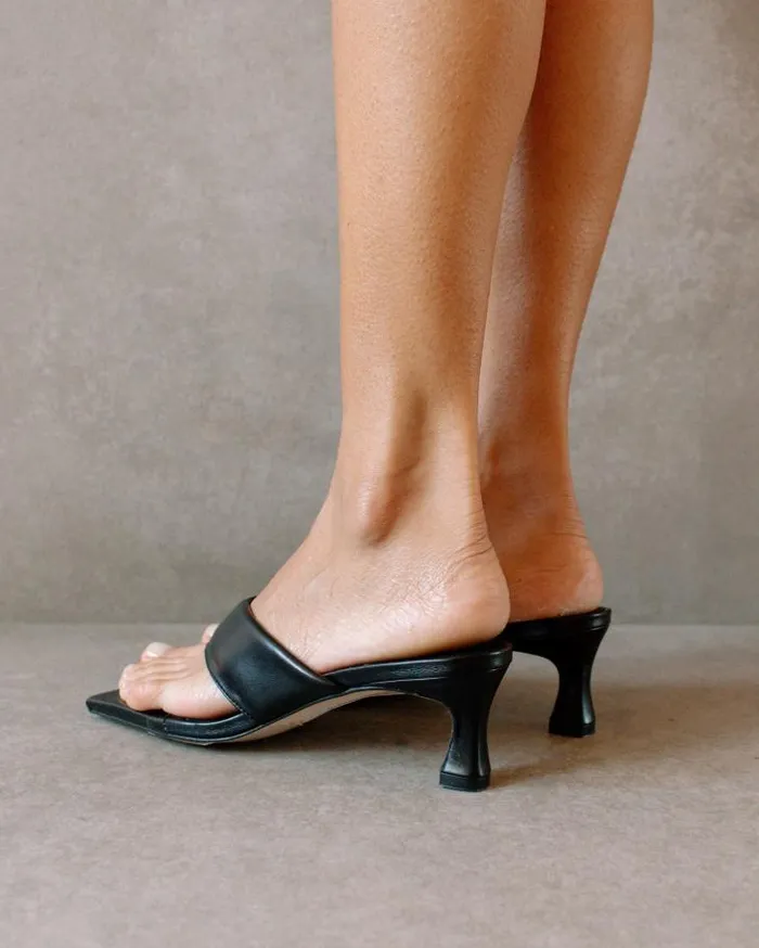 ALOHAS Heels Women Jolla 8211 Black Vegan Leather Sandals