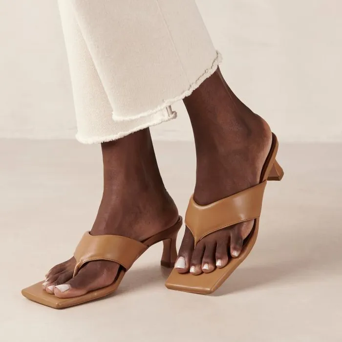 ALOHAS Heels Women Jolla 8211 Brown Vegan Leather Sandals