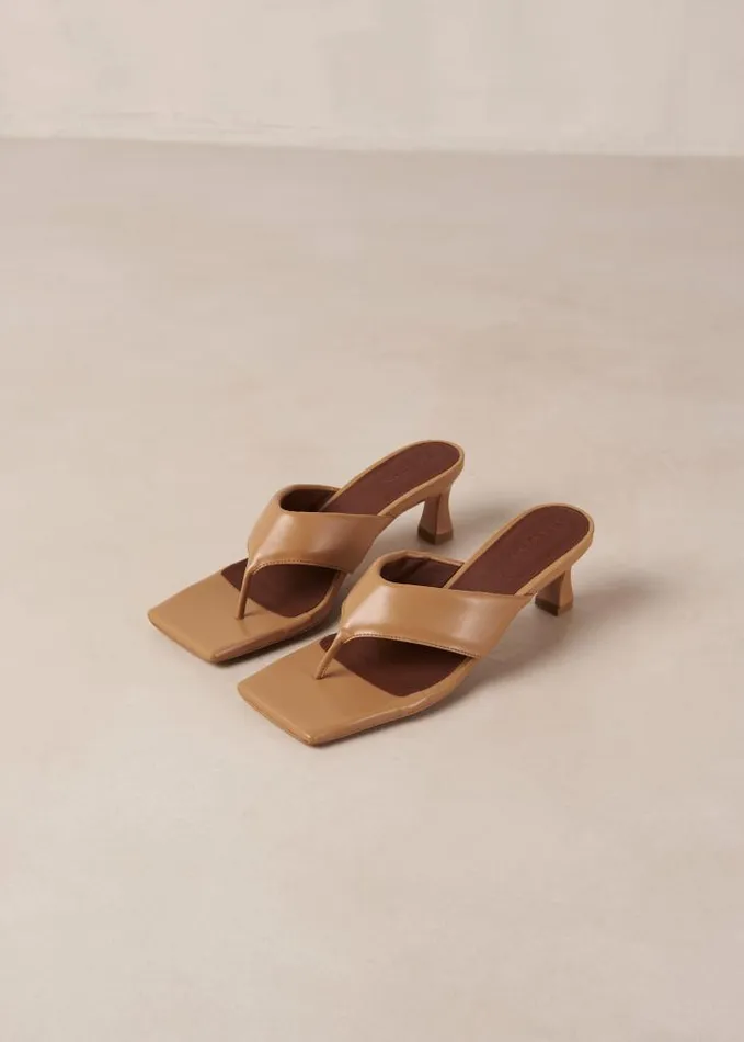 ALOHAS Heels Women Jolla 8211 Brown Vegan Leather Sandals