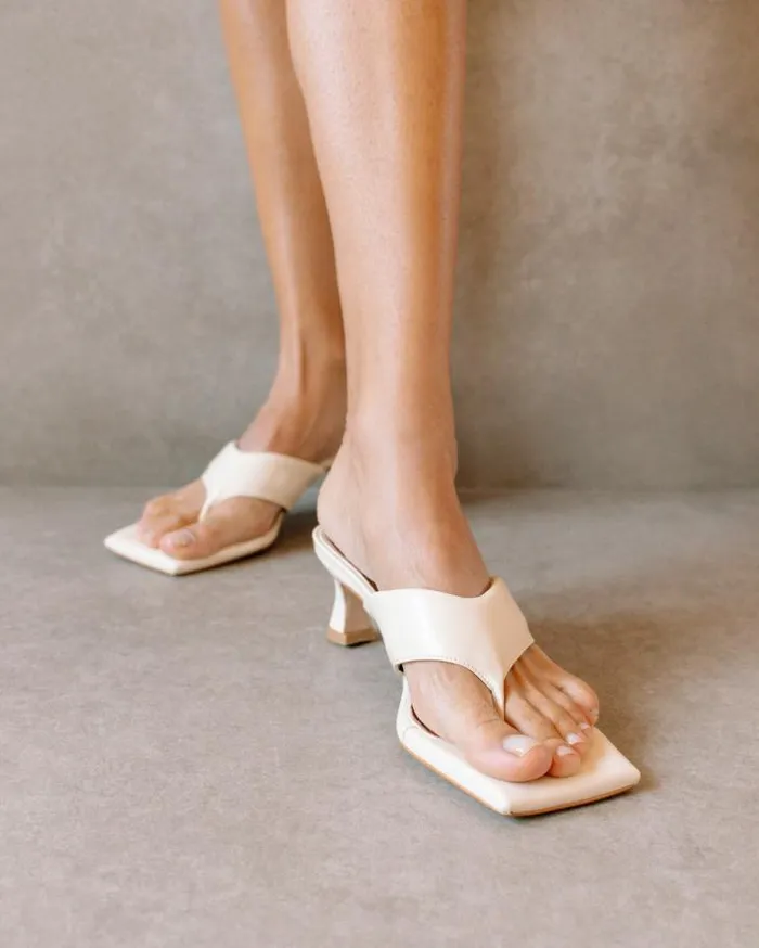 ALOHAS Heels Women Jolla 8211 White Vegan Leather Sandals
