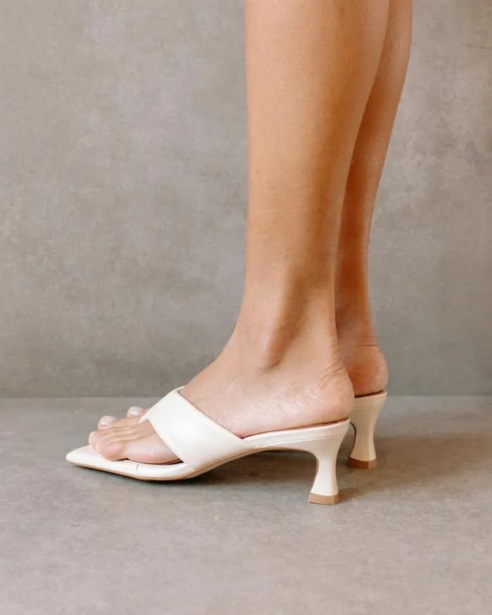 ALOHAS Heels Women Jolla 8211 White Vegan Leather Sandals