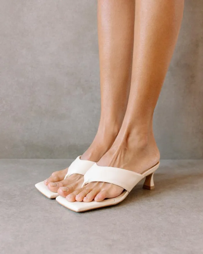 ALOHAS Heels Women Jolla 8211 White Vegan Leather Sandals