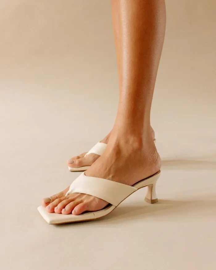 ALOHAS Heels Women Jolla 8211 White Vegan Leather Sandals