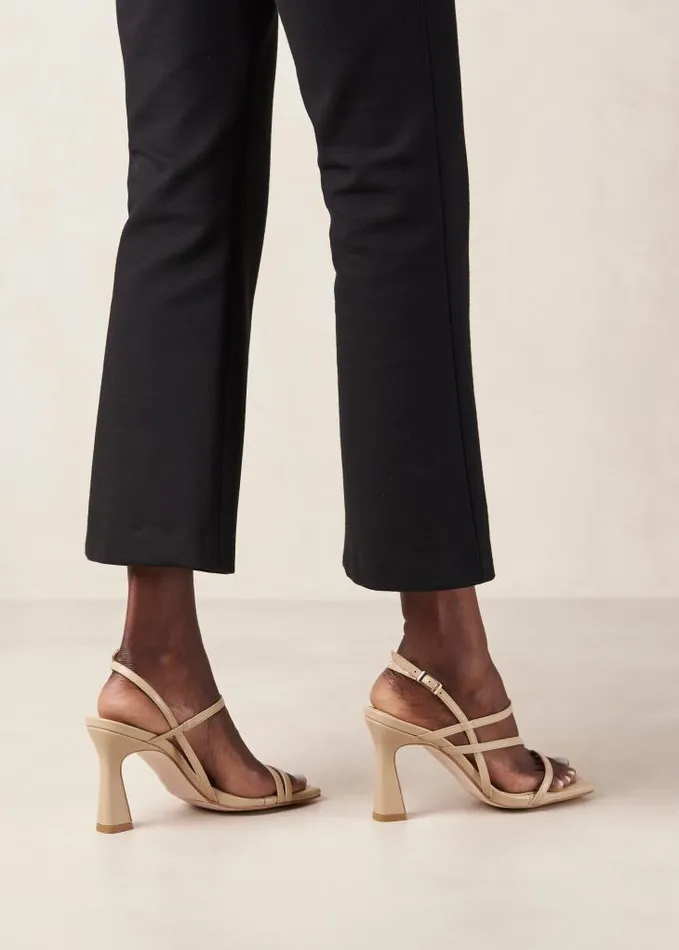 ALOHAS Heels Women Kassia 8211 Beige Vegan Leather Sandals