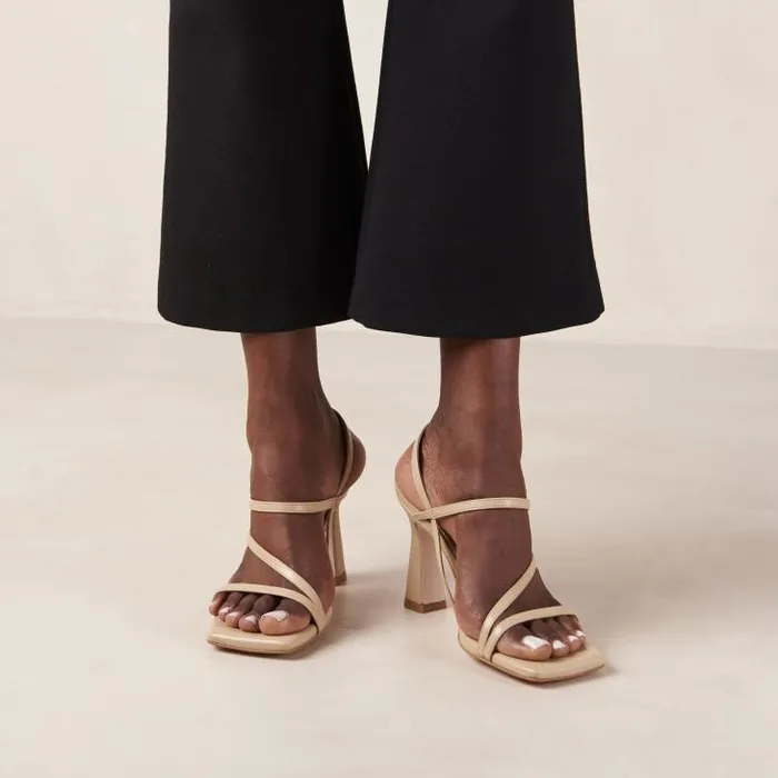 ALOHAS Heels Women Kassia 8211 Beige Vegan Leather Sandals