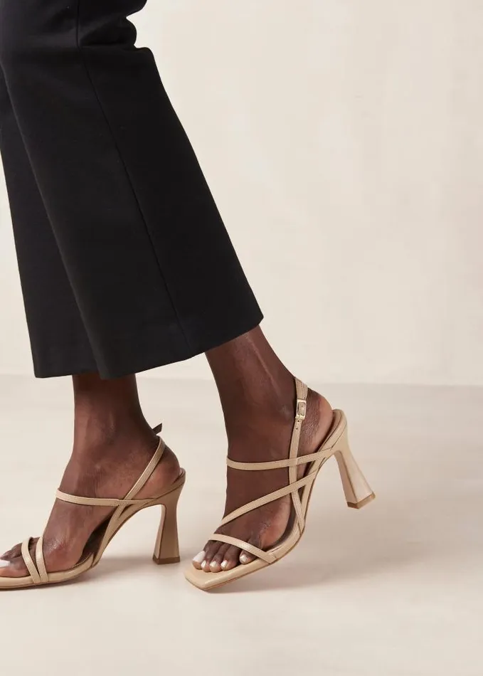 ALOHAS Heels Women Kassia 8211 Beige Vegan Leather Sandals