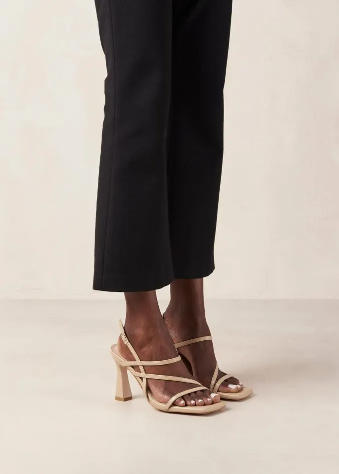 ALOHAS Heels Women Kassia 8211 Beige Vegan Leather Sandals
