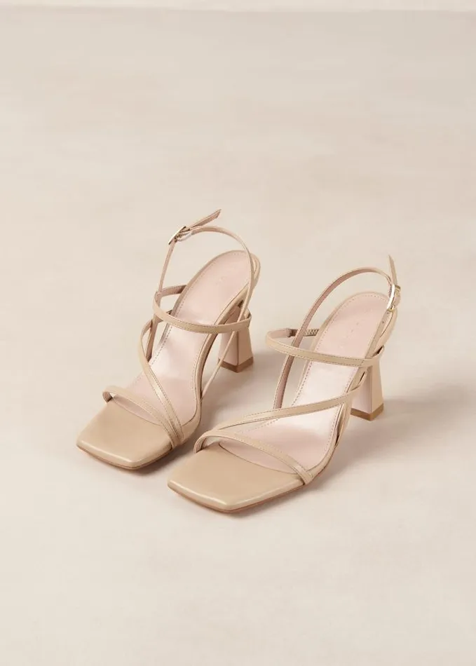 ALOHAS Heels Women Kassia 8211 Beige Vegan Leather Sandals