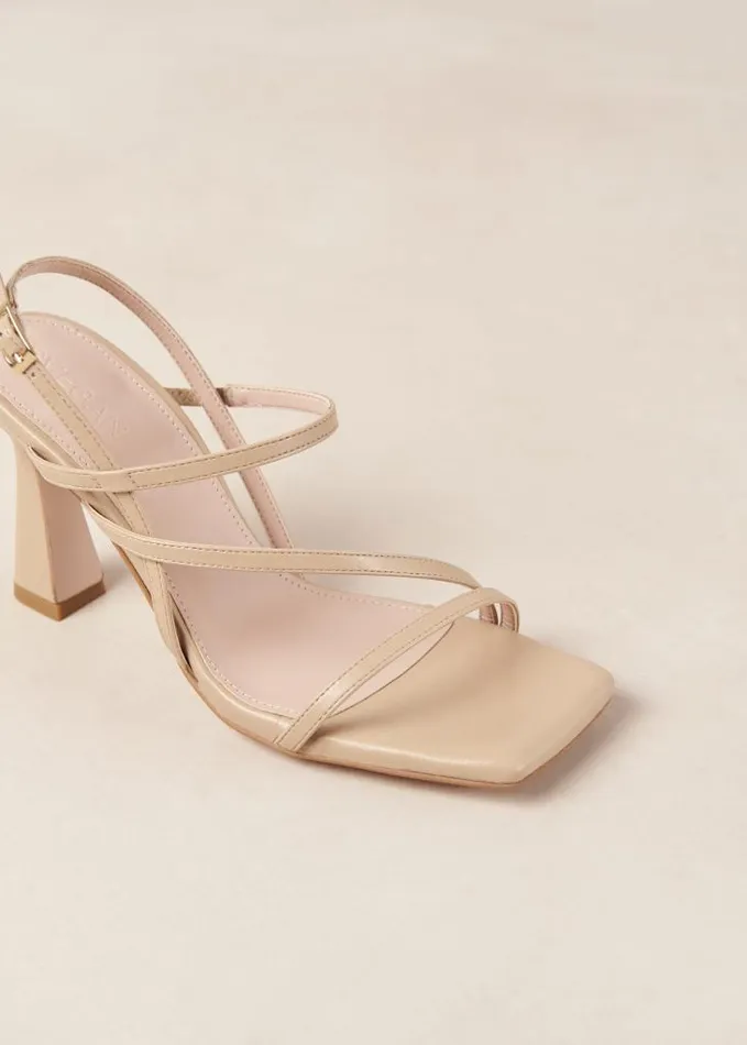 ALOHAS Heels Women Kassia 8211 Beige Vegan Leather Sandals