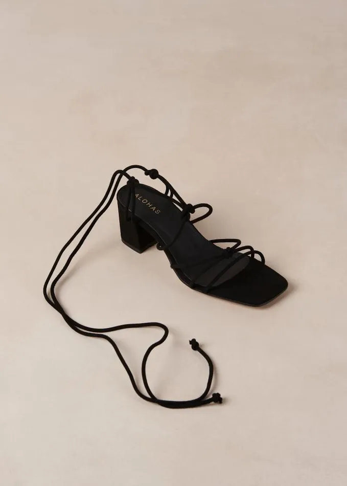 ALOHAS Heels Women Paloma 8211 Black Suede Sandals