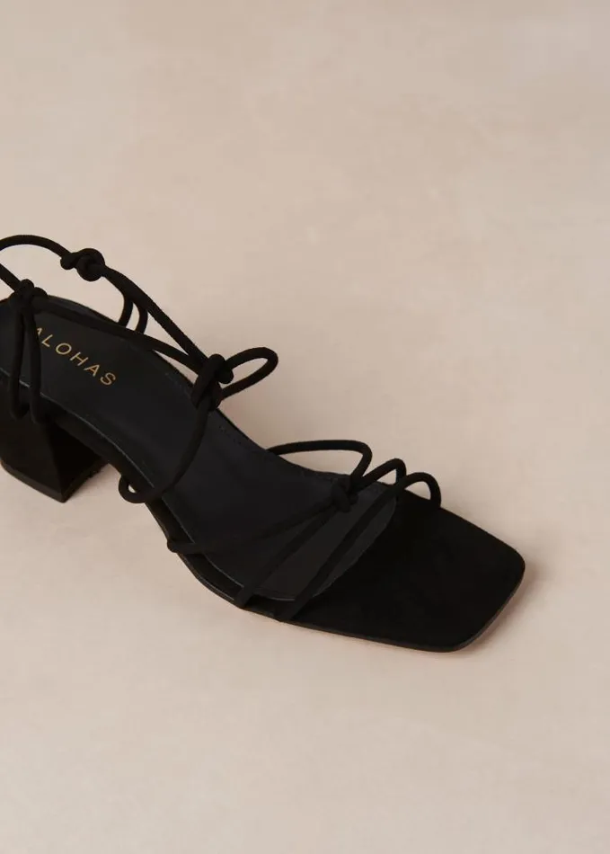 ALOHAS Heels Women Paloma 8211 Black Suede Sandals