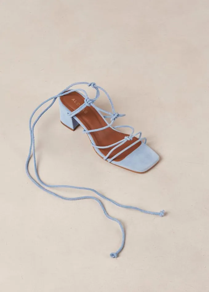 ALOHAS Heels Women Paloma 8211 Blue Suede Sandals