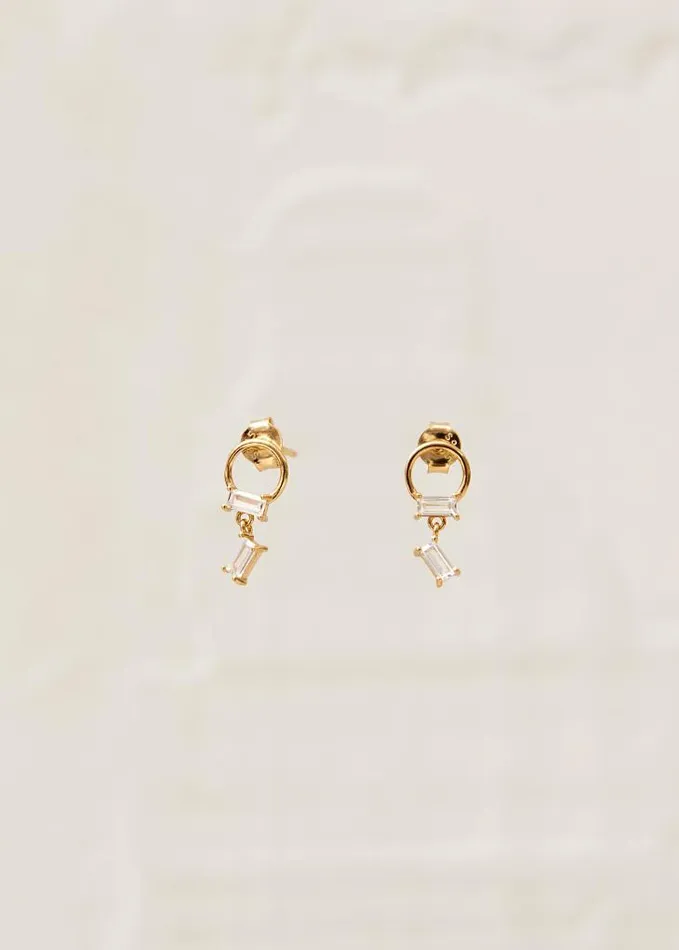 ALOHAS Jewelry Women Fountain 8211 Gold And Clear Crystal Earrings
