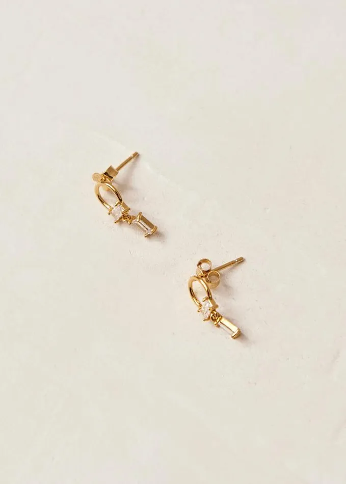 ALOHAS Jewelry Women Fountain 8211 Gold And Clear Crystal Earrings