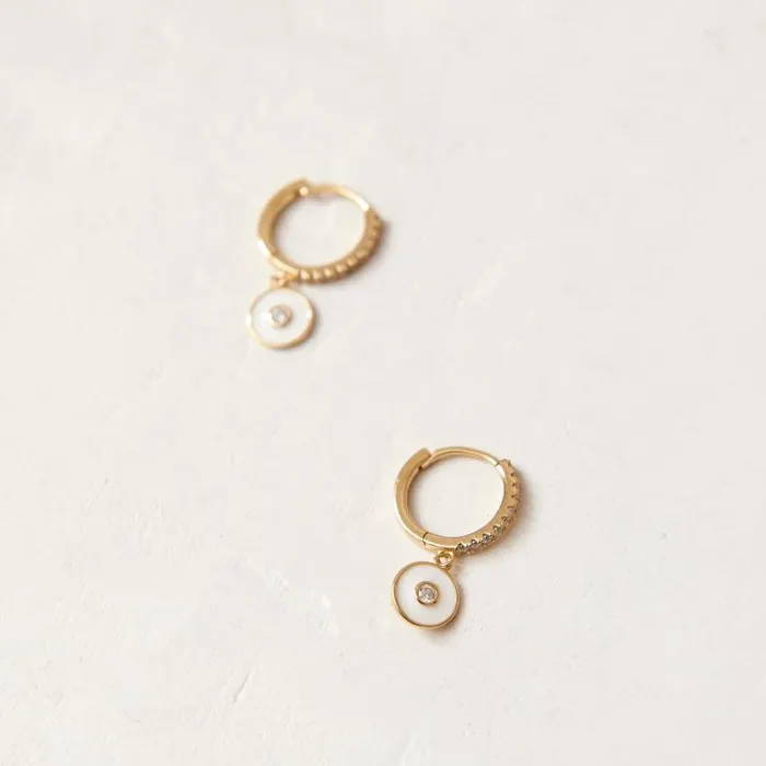 ALOHAS Jewelry Women Globe 8211 Gold And White Earrings