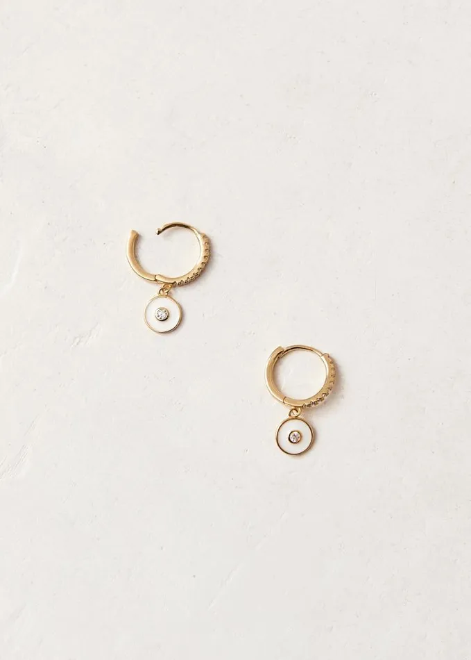 ALOHAS Jewelry Women Globe 8211 Gold And White Earrings