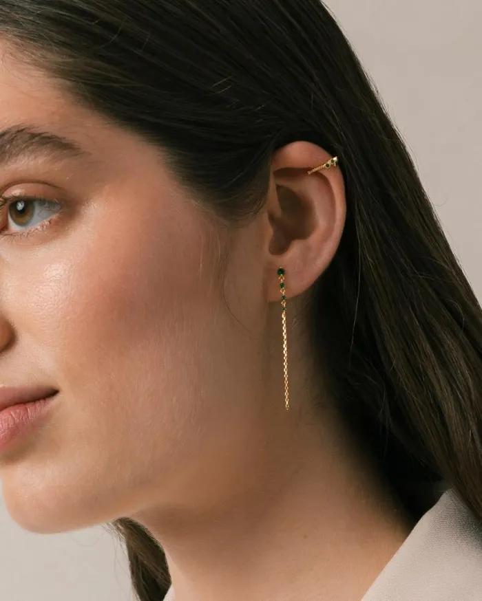 ALOHAS Jewelry Women Guama 8211 Green And Gold Earrings