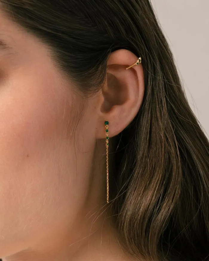 ALOHAS Jewelry Women Guama 8211 Green And Gold Earrings