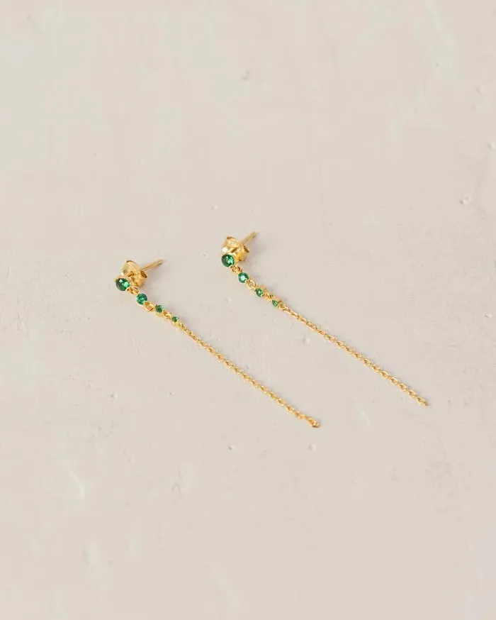 ALOHAS Jewelry Women Guama 8211 Green And Gold Earrings