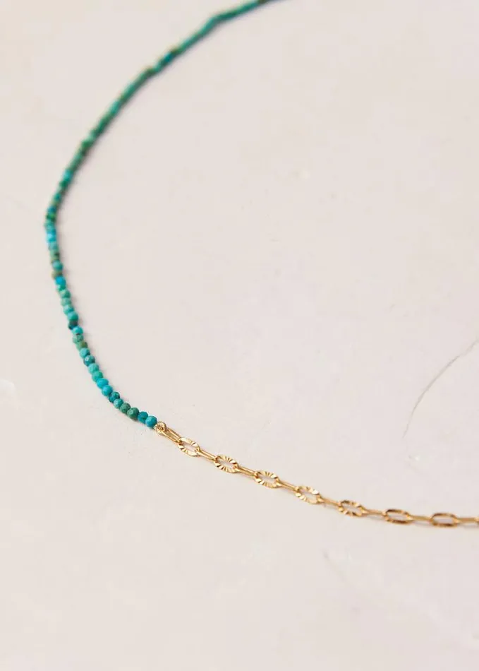 ALOHAS Jewelry Women Junie 8211 Gold Necklace With Blue Stones
