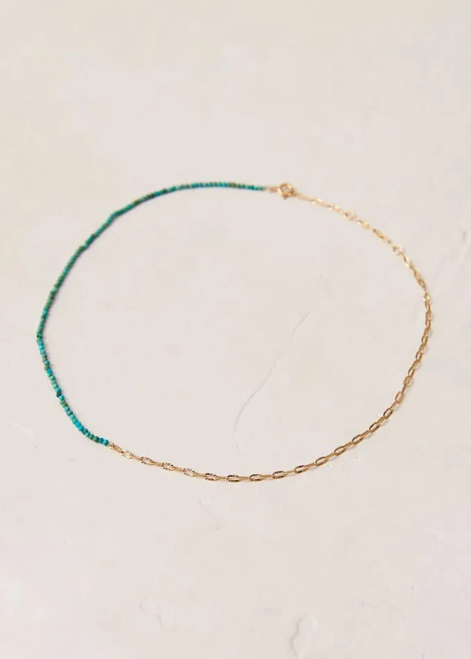 ALOHAS Jewelry Women Junie 8211 Gold Necklace With Blue Stones