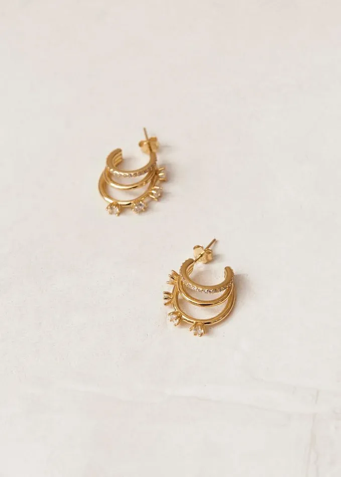 ALOHAS Jewelry Women Kingdom 8211 Gold And White Earrings