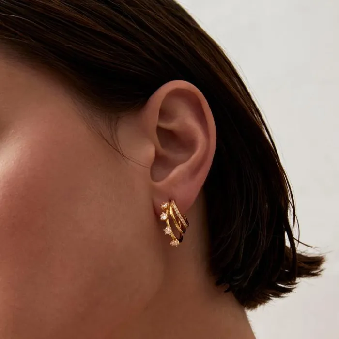 ALOHAS Jewelry Women Kingdom 8211 Gold And White Earrings