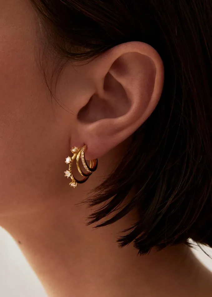 ALOHAS Jewelry Women Kingdom 8211 Gold And White Earrings