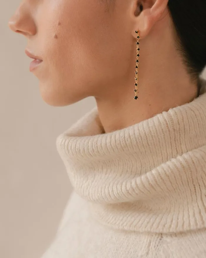 ALOHAS Jewelry Women Lust 8211 Gold And Black Earrings