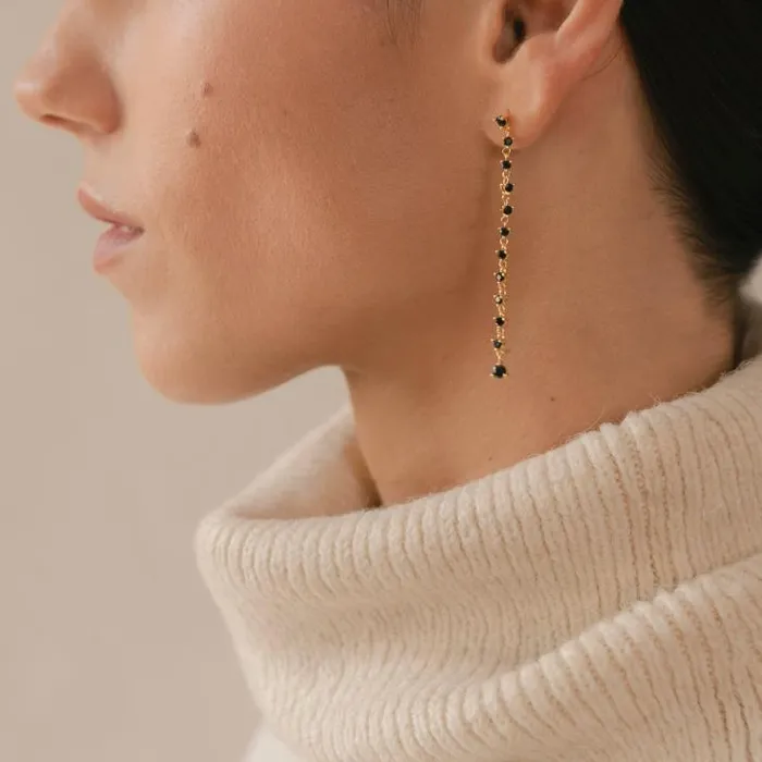 ALOHAS Jewelry Women Lust 8211 Gold And Black Earrings